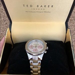 Ted baker women’s silver and pink wrist watch